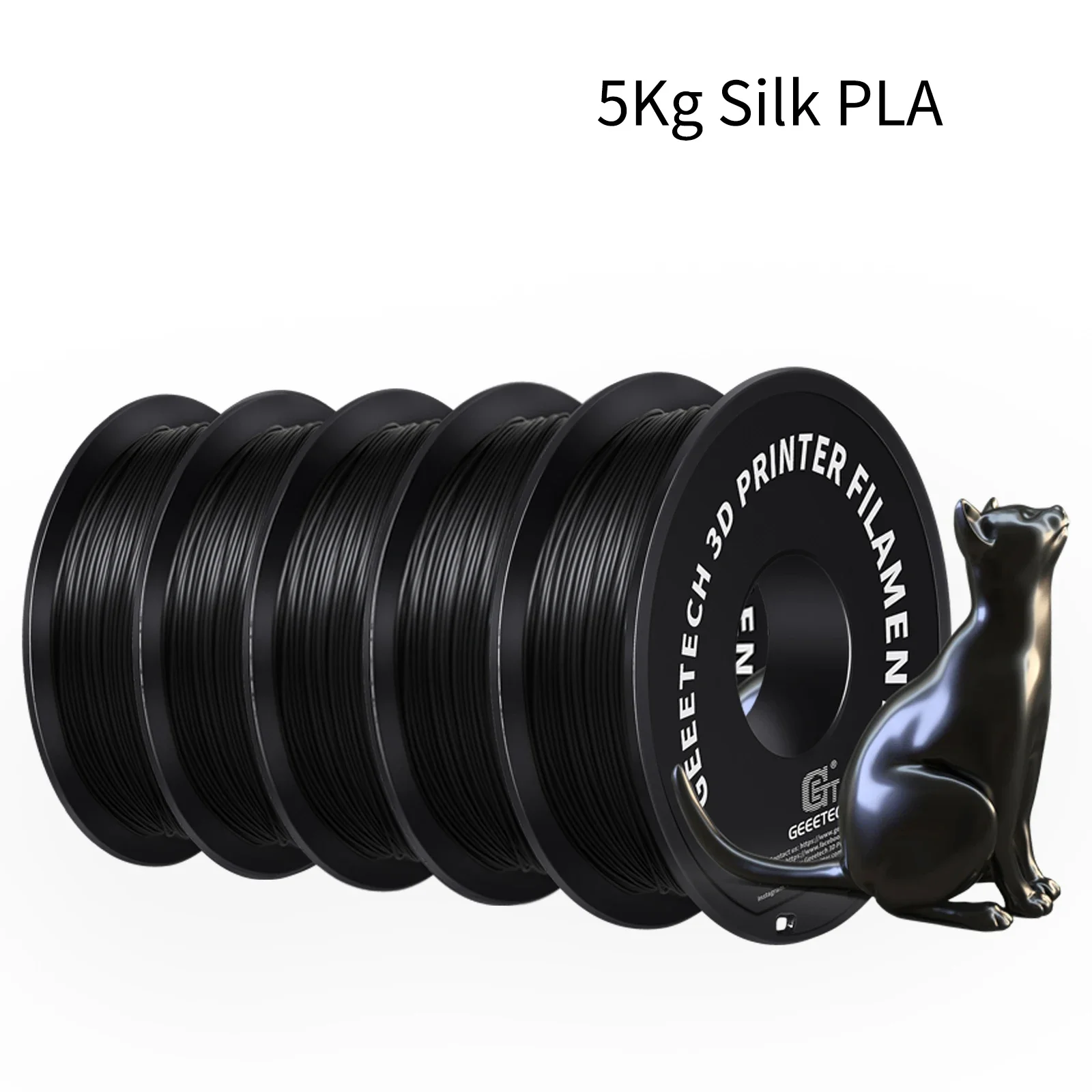 GEEETECH 5 kg 3D zijde PLA-filament 1,75 mm hoogglans oppervlak netjes verpakt dimensionale nauwkeurigheid /-0,02 mm vacuümverpakking
