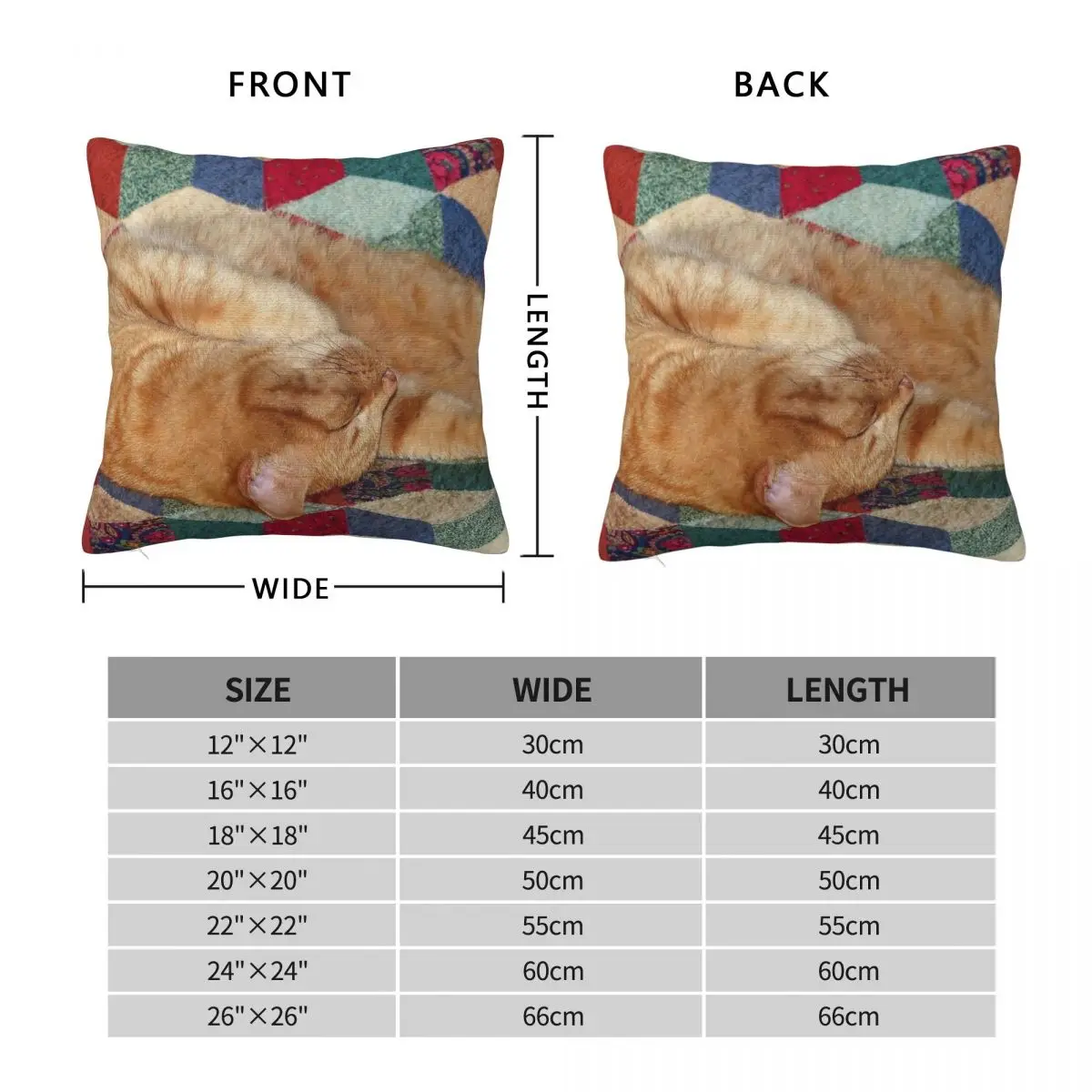 Ginger Cat Napping Square Pillowcase Polyester Linen Velvet Creative Zip Decorative Home Cushion Case