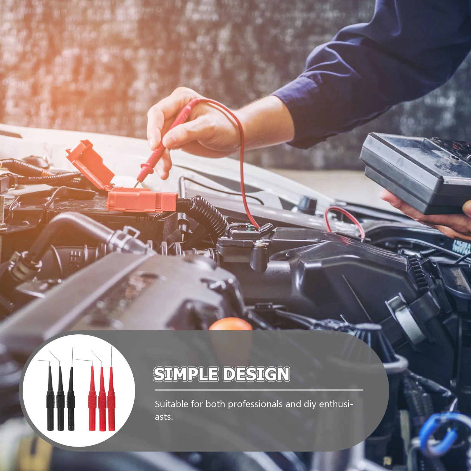 6개 테스트 프로브 0.7mm 멀티미터 니들 자동차 전기 테스트 산업 시스템 진단 와이어용