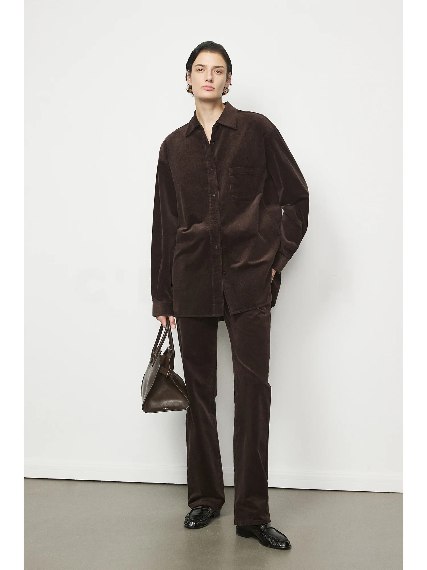 

Брюки C'est M Brisbane Moss Royal Corduroy Retro Preppy с прямыми штанинами, женские, повседневные, из хлопка, с длинными рукавами