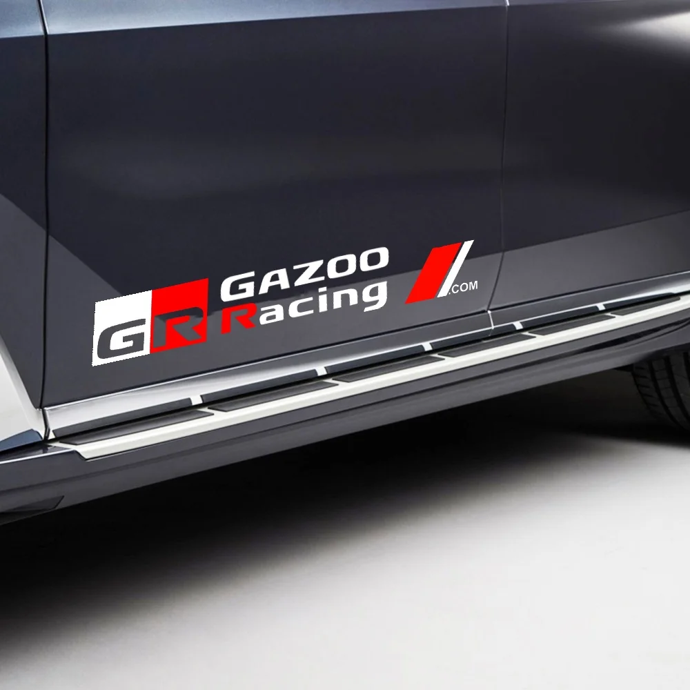 2pcs Car Door Body Sticker Car Side Door Vinyl Decal Stickers For Toyota GR Sport GR GAZOO RACING CHR Corolla Hilux Prad Yaris