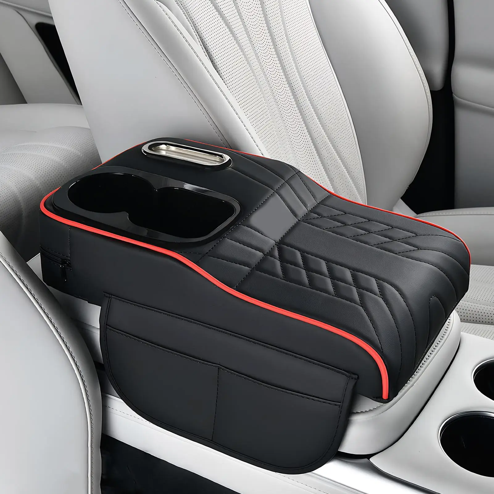 

Car Armrest Box Booster Pad Car Arm Rest Padded Cover Auto Center Console Cup And Tissue Storage Holder for SUV Truck Sedan