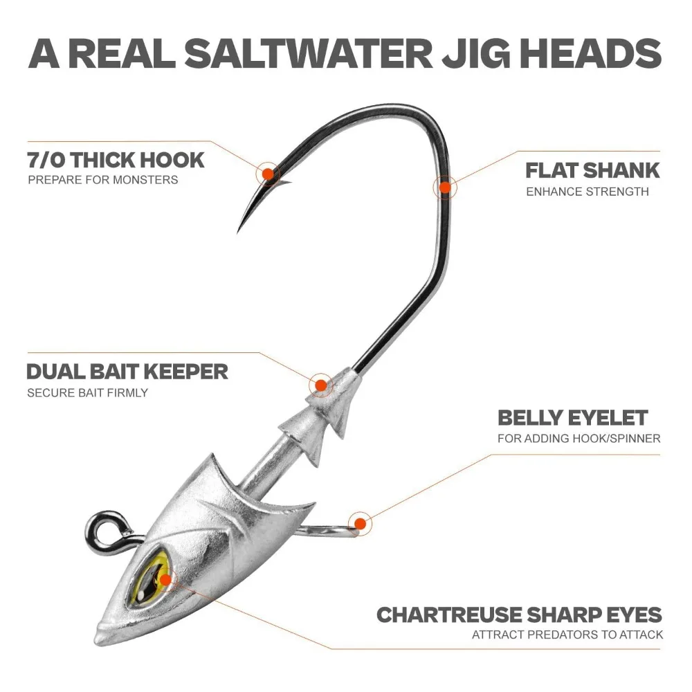 Anzuelos metálicos swimbait con plomada y ojos luminosos - imagen 2