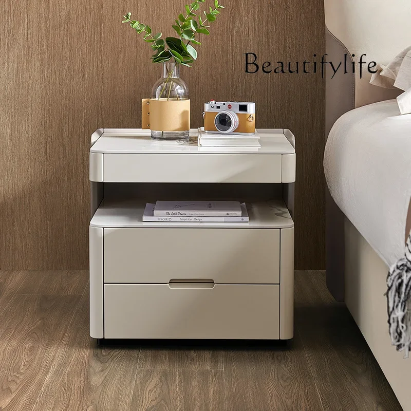 

bedroom multi-functional small storage cabinet Slate intelligent wireless charging bedside table simple modern