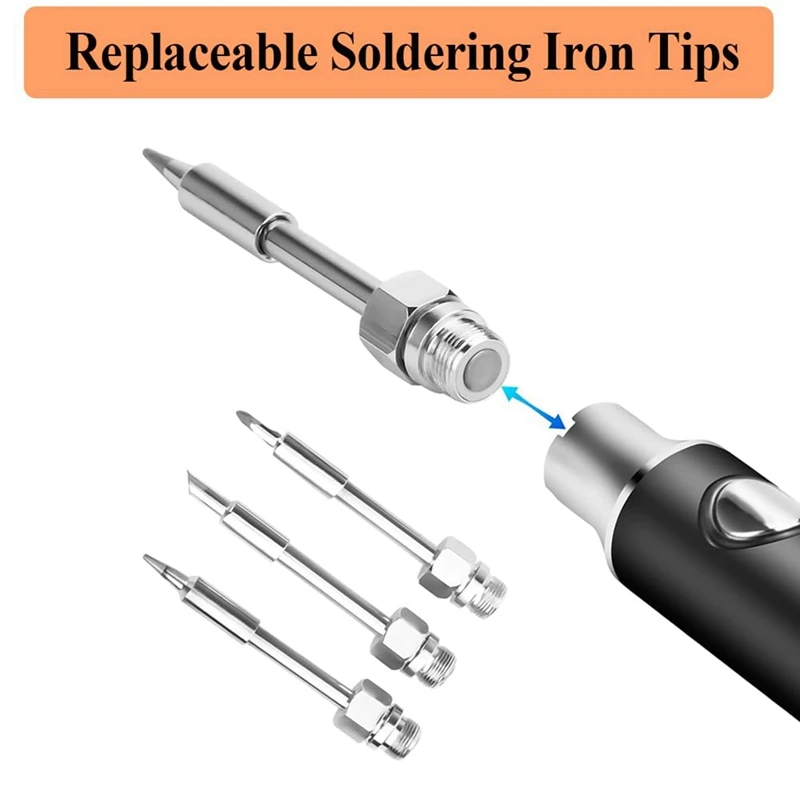 3PCS USB Soldering Iron Tips Welding Tools Set Kit 8W Solder Tip For USB Soldering Iron Electric Soldering Iron Repair Set Kit