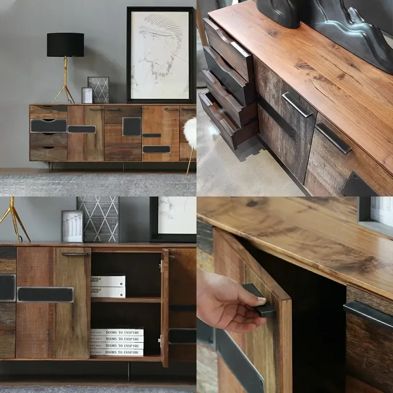 For Nordic Teak TV Cabinet Dining Sideboard Home Porch Furniture Imported Southeast Asia Style Storage Unit