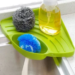 Multifunctional Kitchen Sink Triangle Storage Rack - Dishwashing Sponge Drainage Shelf Utensil Organizer for Home Garden