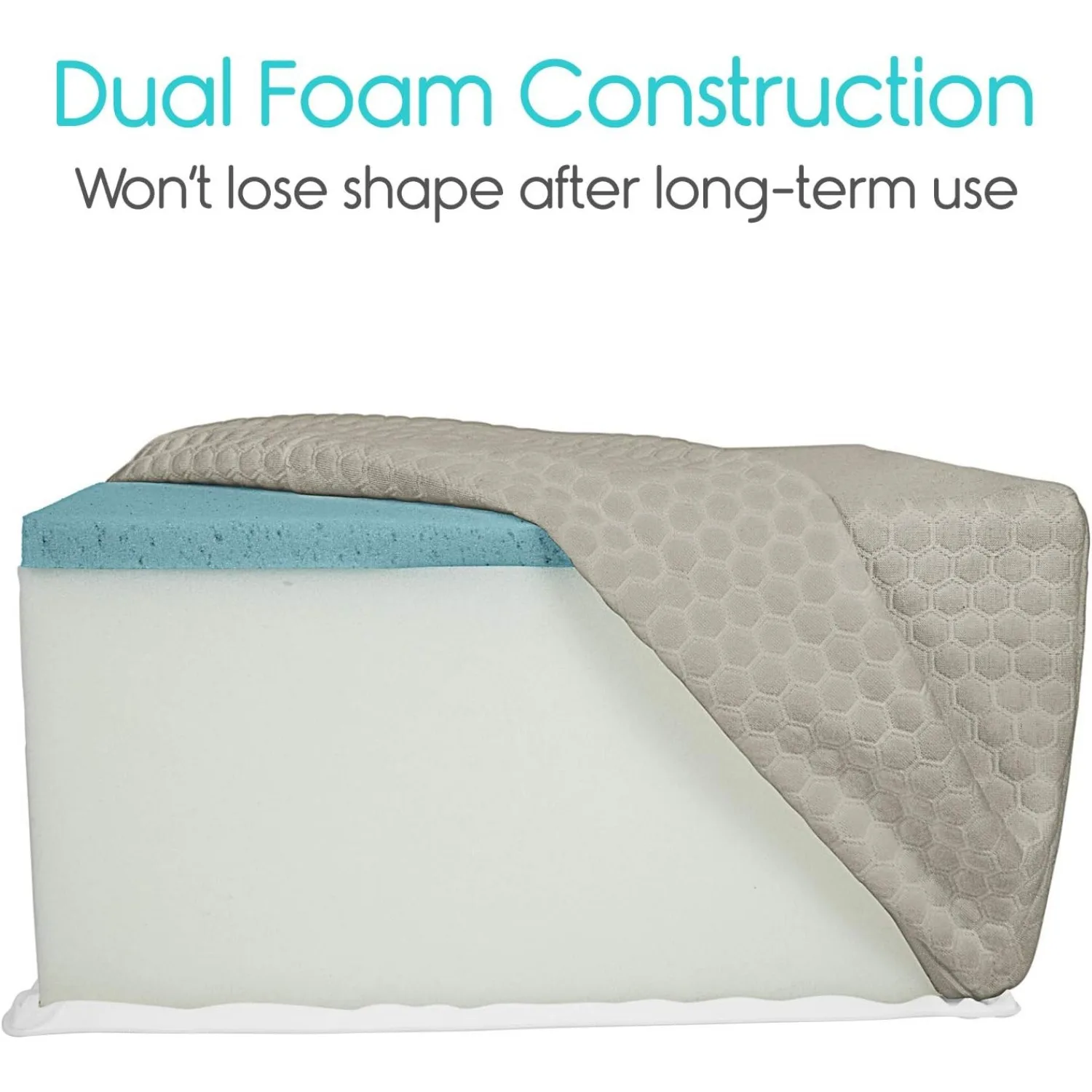 Leg Elevation Pillow for Sleeping, Swelling, Post Surgery - Memory Foam Bed Wedge Pillow- Support Cushion