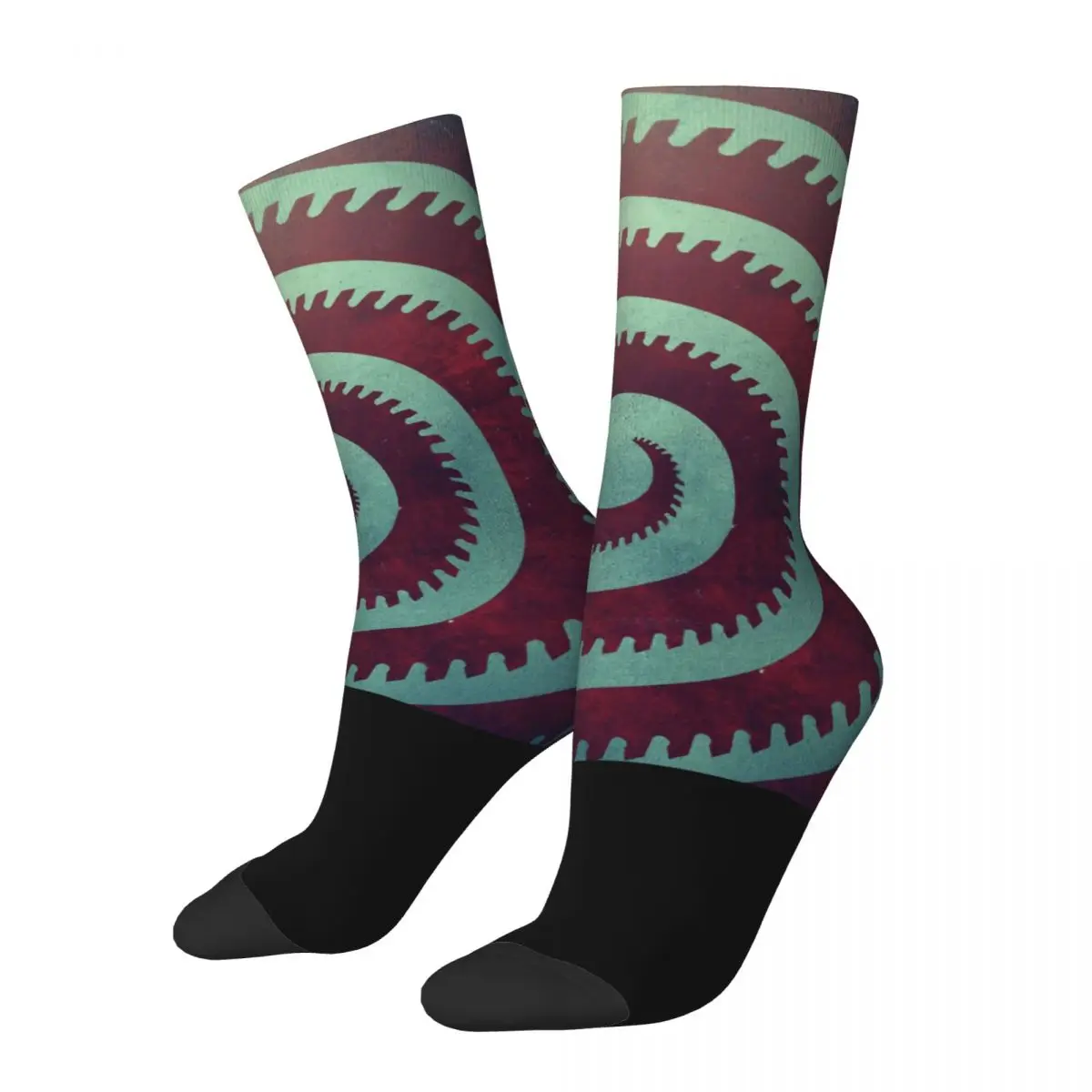 Spiral Classic Men's Socks Vintage Harajuku Saw Horror Film Street Style Novelty Pattern Crew Sock