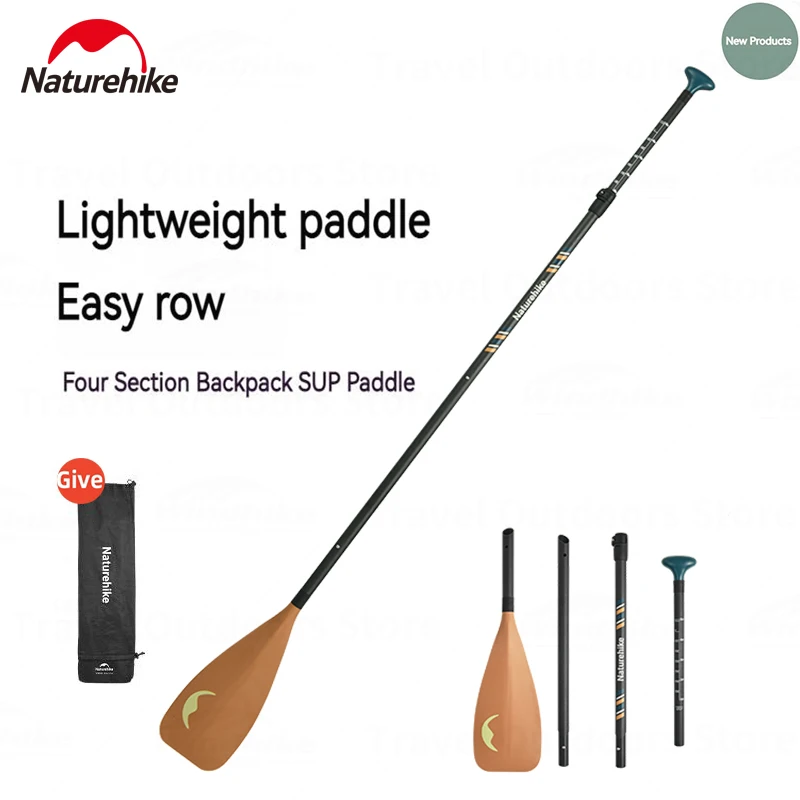 

Naturehike Surfboard Single Blade Paddle 4-section Carbon Glass Fiber Fishing Boat Kayak Rowing Oars Tools Accessories Paddle