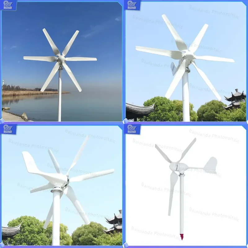800W 1KW 2KW 3KW 5KW Wind Turbine Generator 48V Hybrid Solar Wind Power System with Controller Off Grid Home Energy Kit Small
