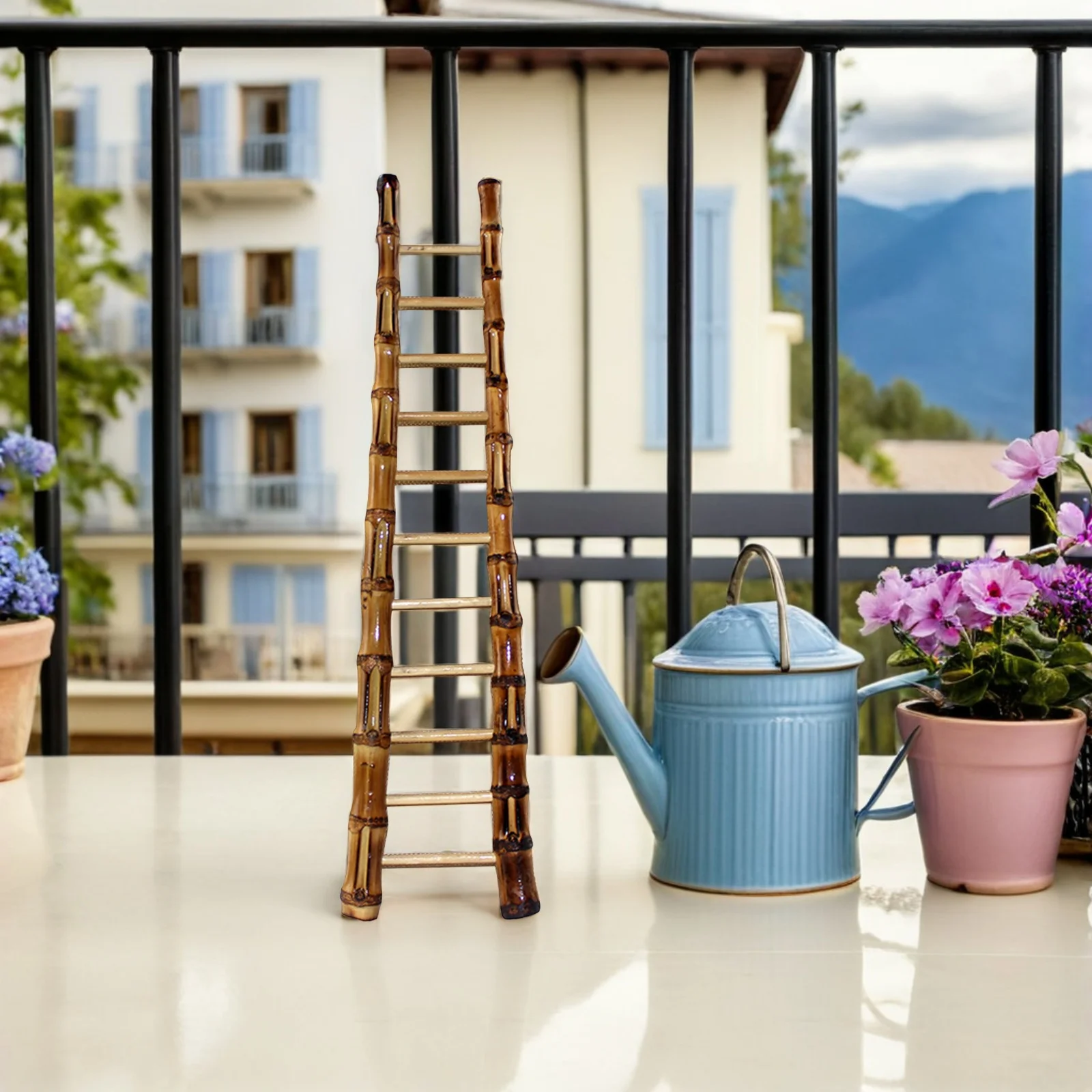 

1Pcs Mini Bamboo Ladder Small Lightweight Material Perfect for Mini Fairy Garden Decor Miniature Ladder