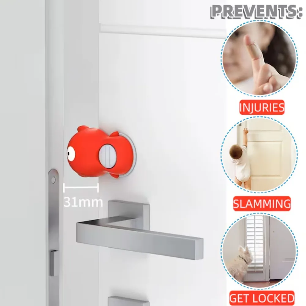 Cartoon Rotating Door Stopper Finger Pinch Guards Prevent Baby Toddler Injuries with A Child Proof Door Stopper Finger Protector