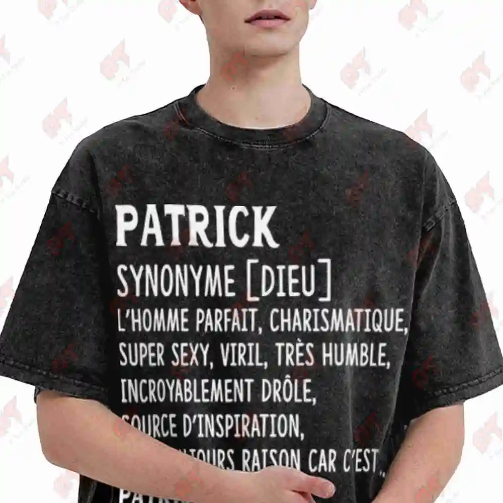 Patrice Definition French Traits Charms Humility Vintage Washed Tee Pure Cotton T-Shirt