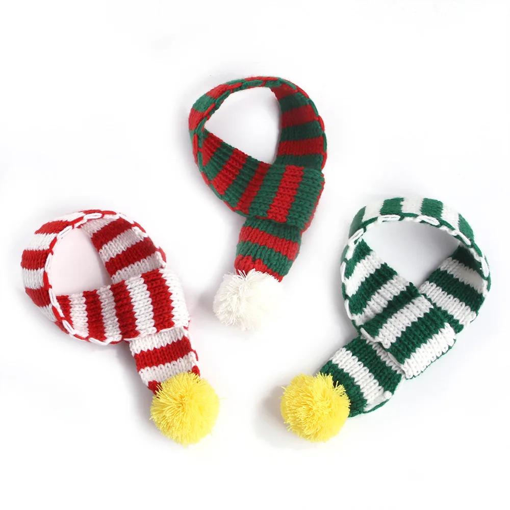 Christmas Knitted Scarf Creative Pet Scarf for Cats and Dogs Pet Supplies Holiday Atmosphere Dress up Cat Scarf Winter Warmth