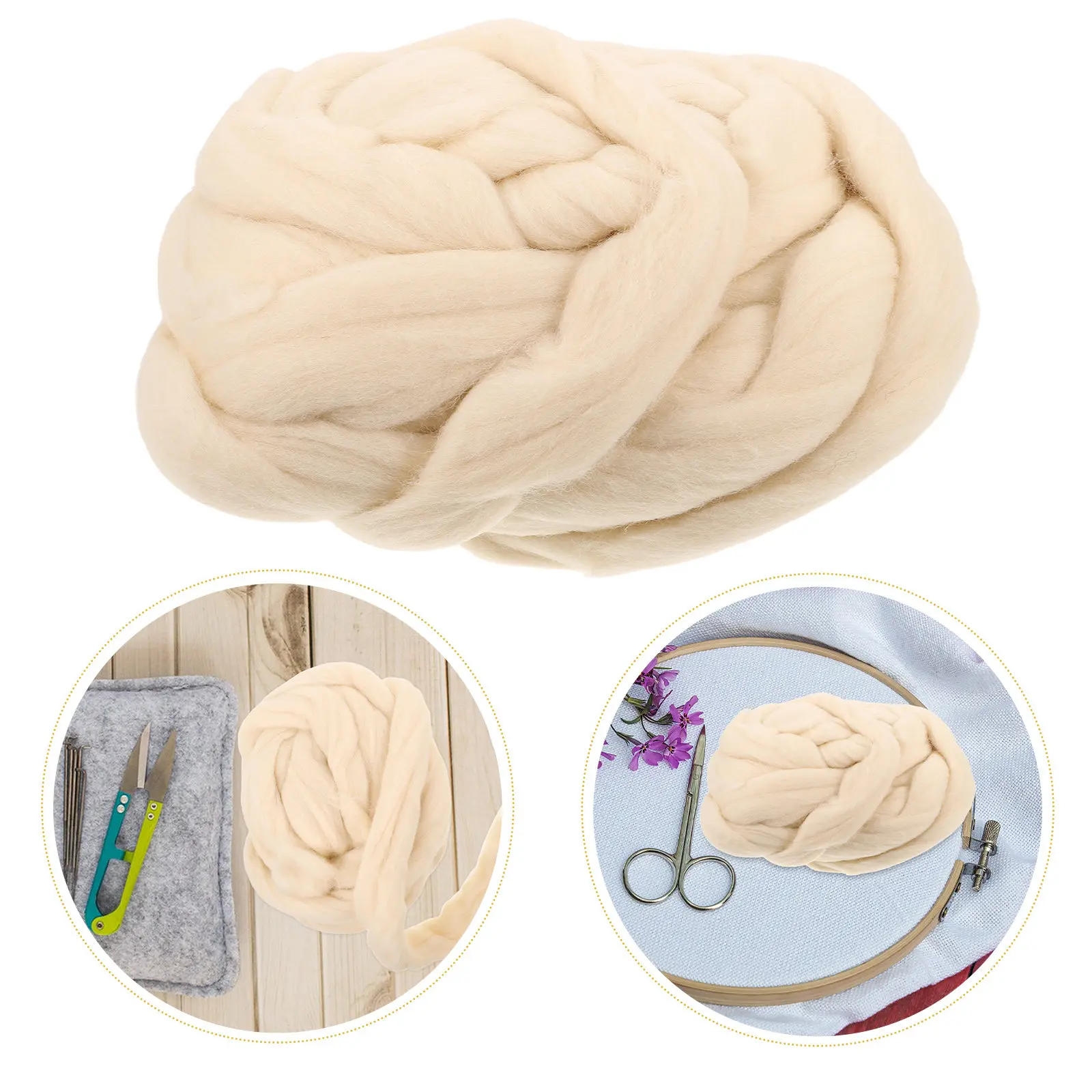 

Needle Felting Wool Roving Soft Textured DIY Craft Material for Wet and Dry Felting Projects Enhances Creativity Motor Skills in