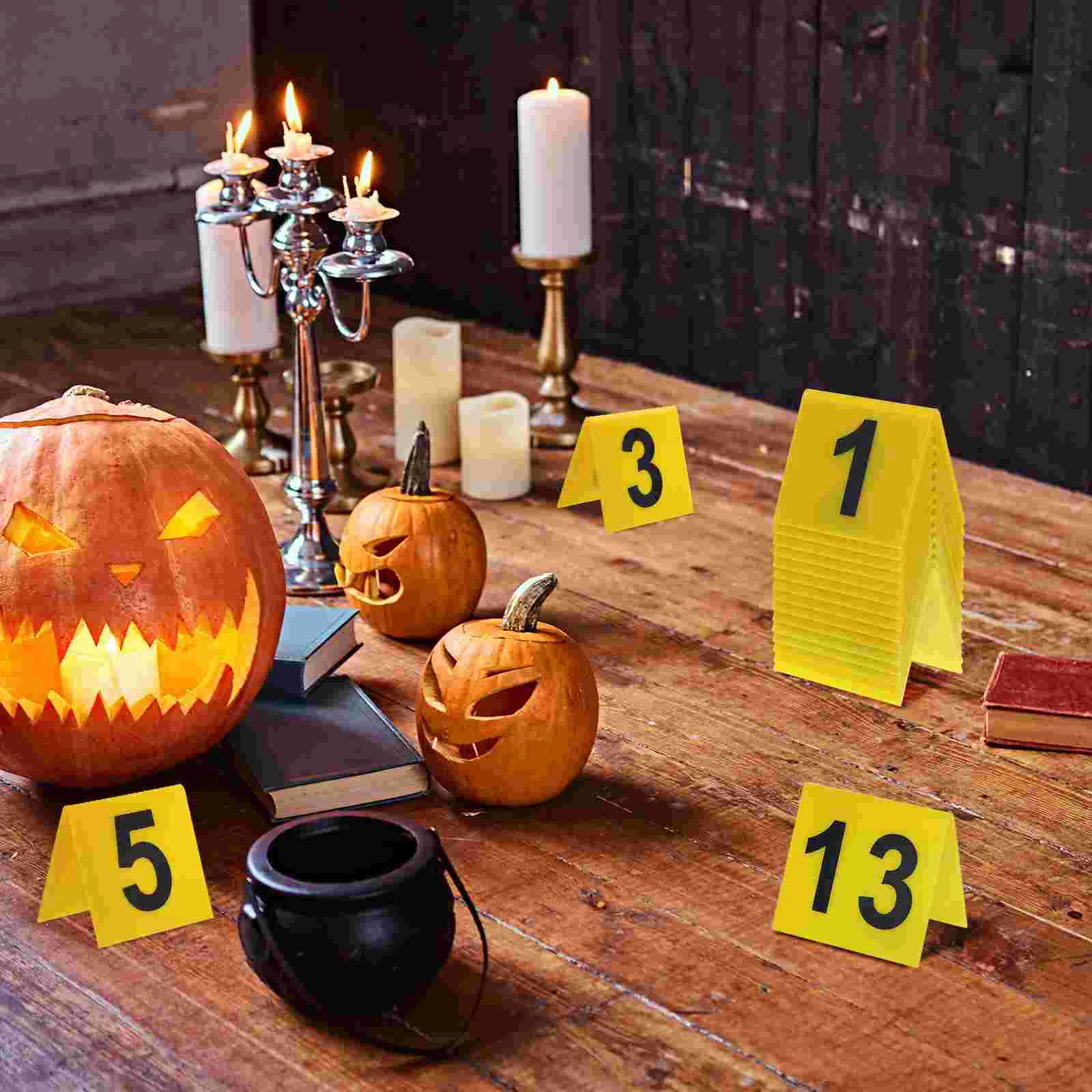 Number Plate Crime Scene Decorations Table Sign Multi-function Evidence Marker Markers Teepee Tent