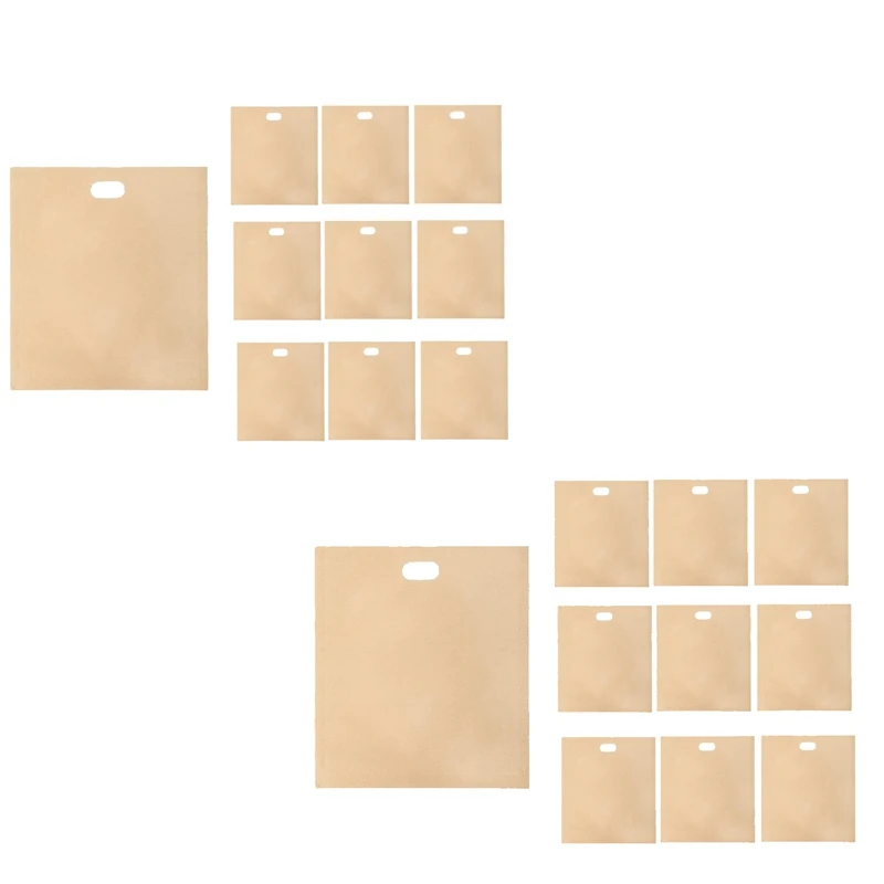 

Reusable Toaster Bags Non-Stick Toasted Sandwich Bags, Plastic Bag For Sandwiches Easy To Open, Toastie Bags 10Pcs