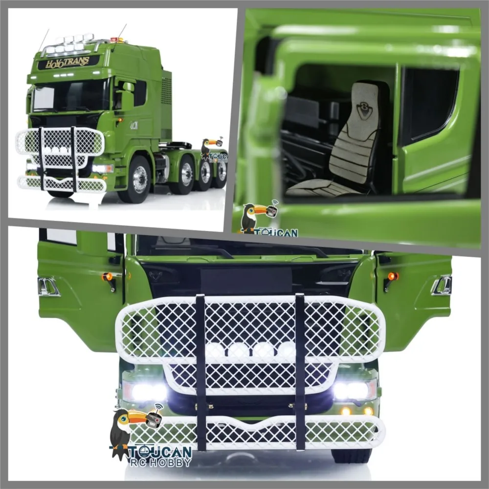 Nuovo FAI DA TE 1/14 LESU 8X8 RTR RC Trattore Camion Heavy Metal Chassis Camion di Controllo Remoto Suono Leggero Attrezzature Rack Verniciato Auto Giocattolo