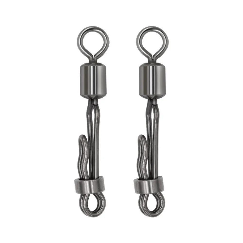 Hanging Bait With Lock Side Line Rolling Swivel With Lock Fishing Rolling Swivel Snap Change Connector 8-Shape Connect Ring