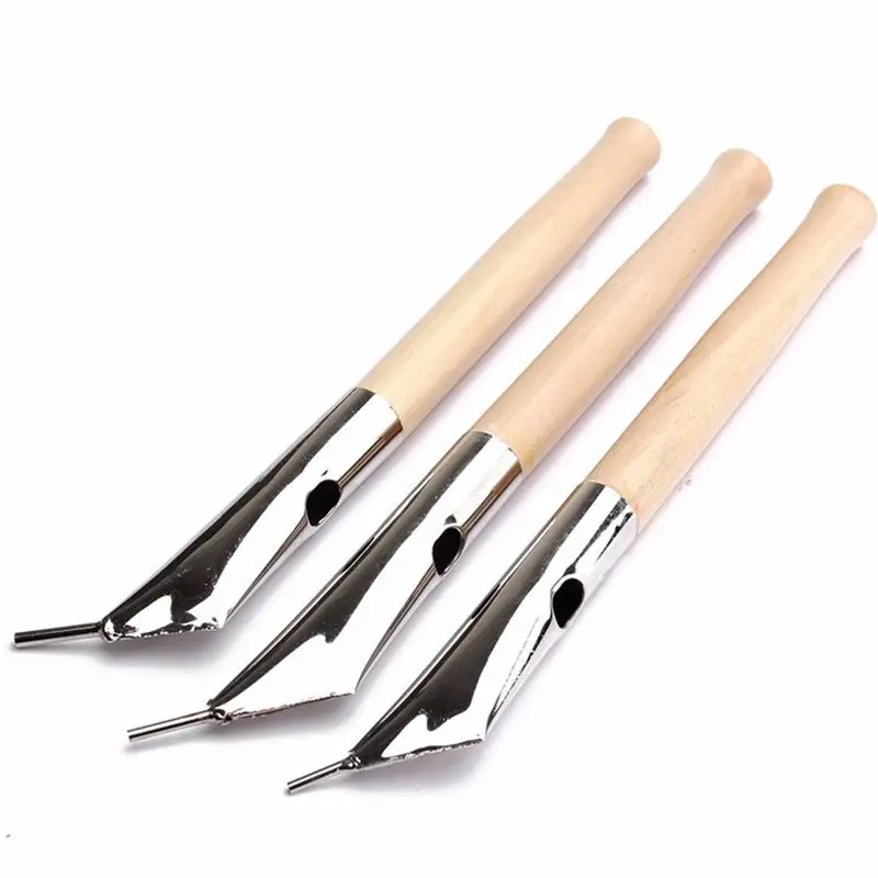 3PCS/Set Tjanting Tool Art Clay Pottery Printing Batik Knives Pens Hot Wax Tjanting Needle Sculpture Craft Pottery Tool