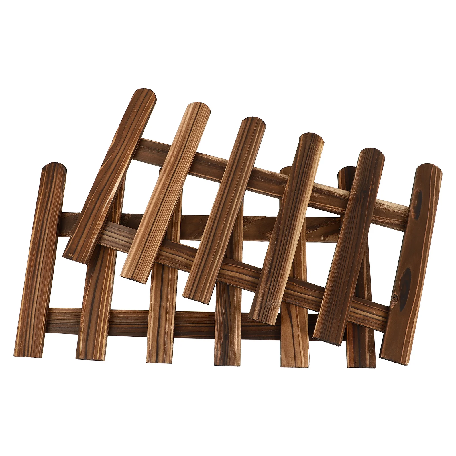 

2Pcs Professional Wooden Fence Sturdy Trustworthy Multiuse Carbonized Process Safe Flower Beds Balconies Kindergartens DIY