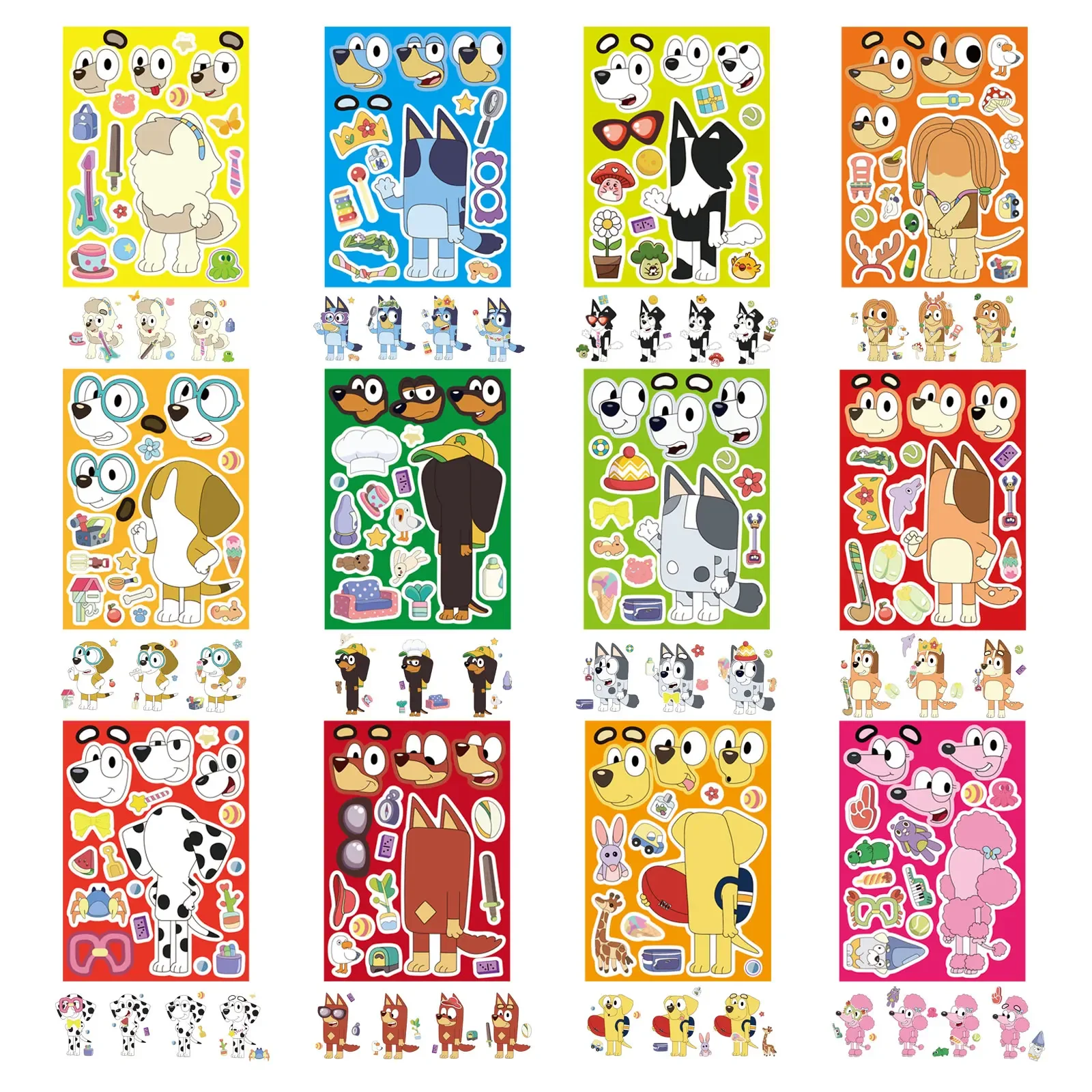 สติกเกอร์ลายการ์ตูนบลูอี้ 6/12 แผ่น สำหรับตกแต่งโทรศัพท์ แล็ปท็อป กระเป๋าเดินทาง สเก็ตบอร์ด ลายกราฟฟิตี้ สนุกสำหรับเด็ก เป็นของขวัญ