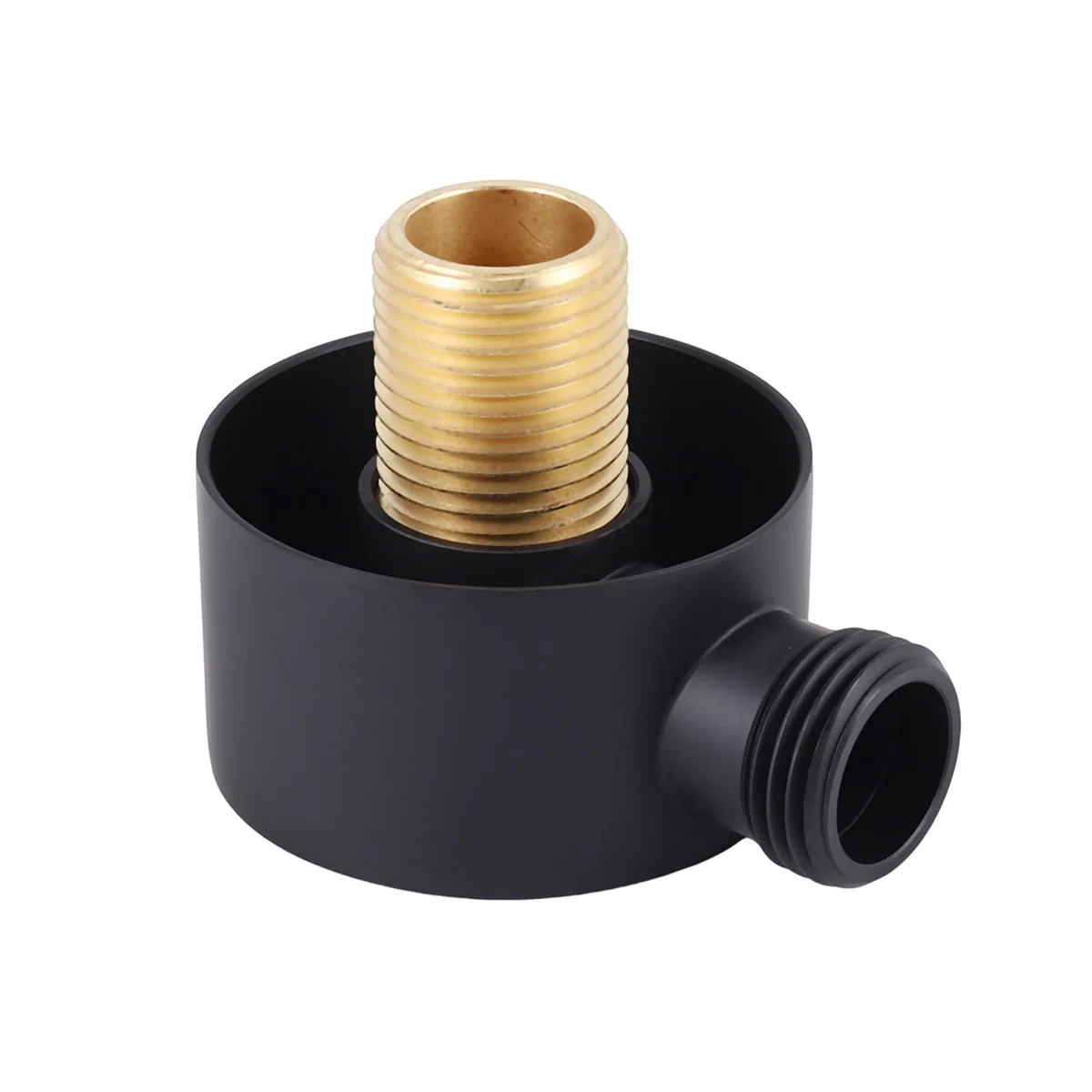 

New Wall Supply Elbow,Brass Round Wall Mount Shower Hose Connector Accessories G1/2Inch Water Outlet for Shower-Black