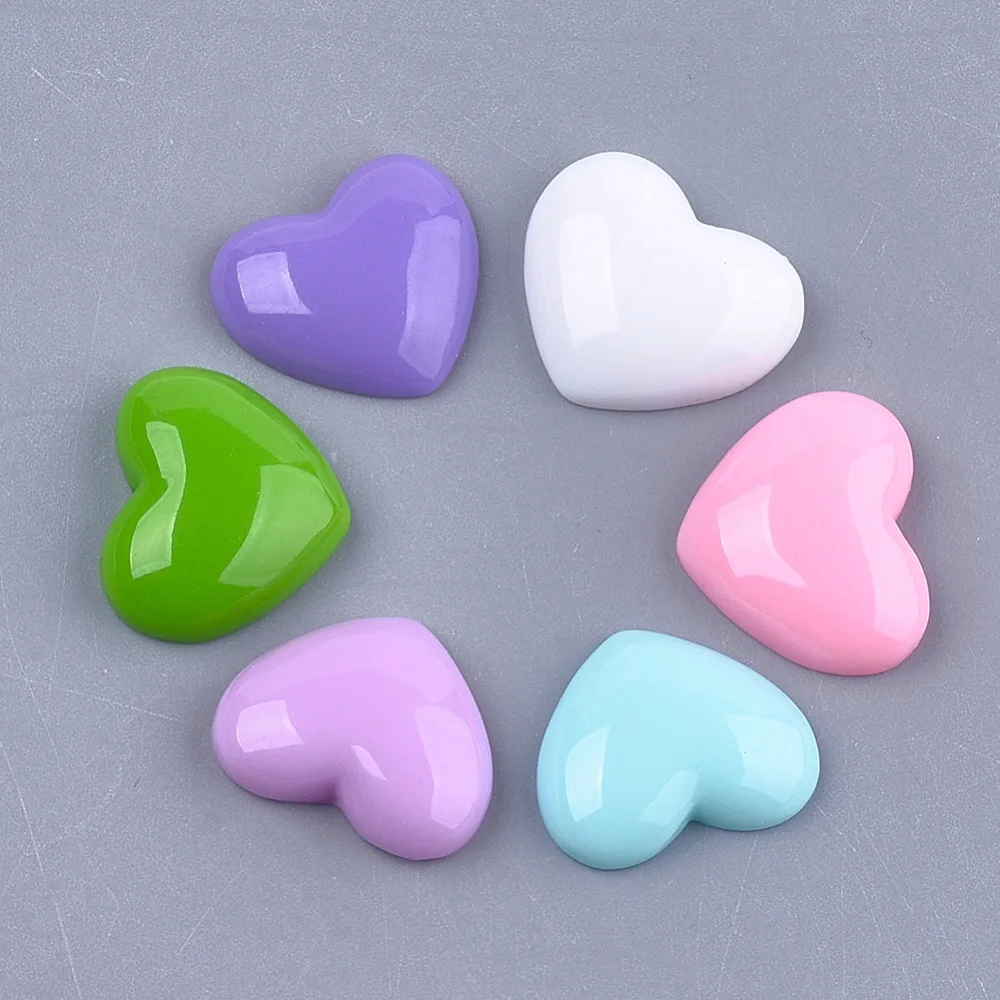 200pcs Resin Cabochons Heart Star Flower Cookie Glasses Domed Flatback Cabochon Mix Color for jewelry making DIY Crafts decor