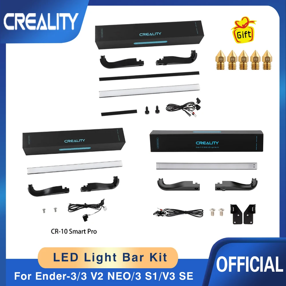 Official Creality Ender 3 LED Light Kit 3D Printer LED Light Bar 24V 5W for Ender 3/Ender 3 V2/Ender 3 Neo/Ender -3 V3 SE Series