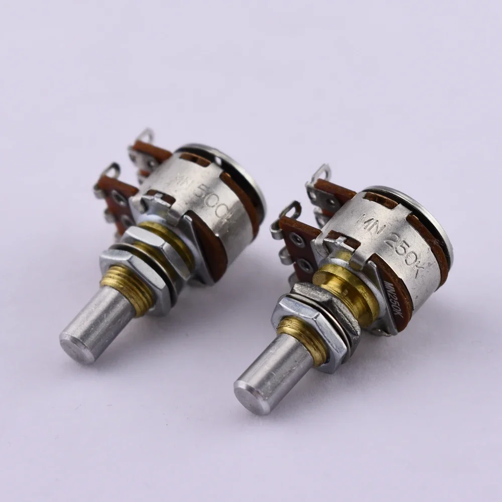 1 Piece Brass Bushing Solid Shaft Dual Blend Balance Potentiometer(POT) With Center Detent - （MN250K/MN500K ）KR(Origin)