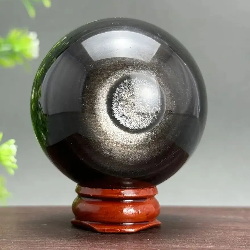 حجر السج الطبيعي المجال كريستال الكرة الفضة سبج الكرة العلاج العرافة مذبح السحر الطاقة ديكور المنزل مع قاعدة #2