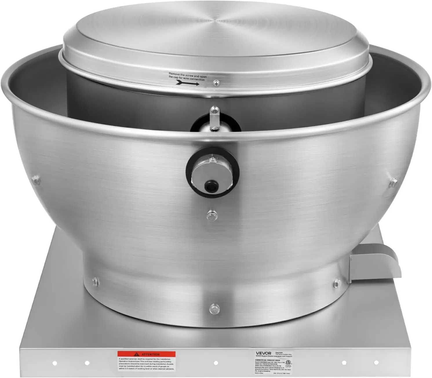 

Commercial Kitchen Exhaust Fan, 2109 CFM Restaurant Canopy Hood Exhaust Fan, 0.75HP 560W Direct Drive Food Truck Hood Vent, High