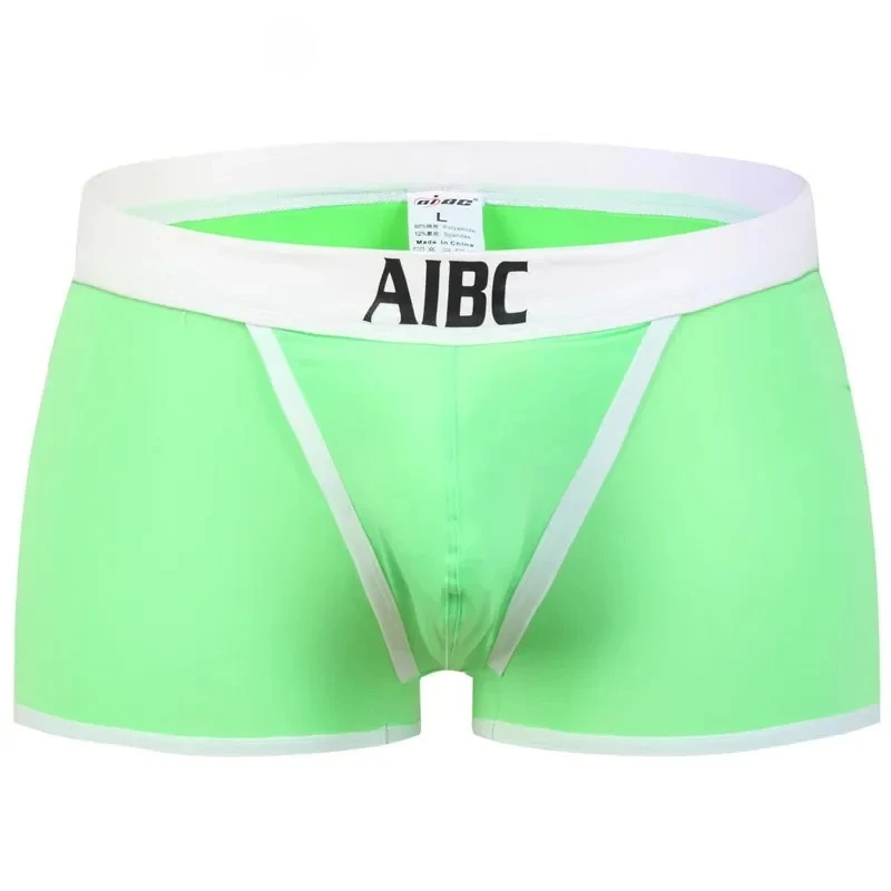 Men's Ice Silk Boxer Briefs, Space Separation Pouch Thin Stretch Underwear