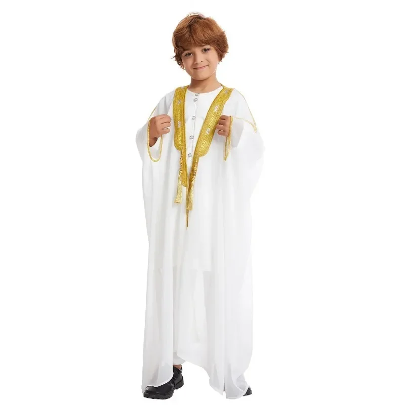 Eid Muslim Boys Robe Dishdasha Children Open Abaya Prayer Kaftan Ramadan Morocco Jubba Modest Islamic Dubai Saudi Abayas Thobe