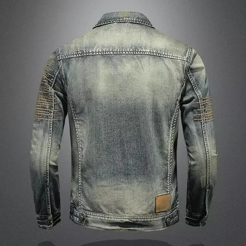 winter denim jacket male Fashion Trench coat men jeans Jacket Men's Casual jackts autumn men classic denim Coat size M-4XL