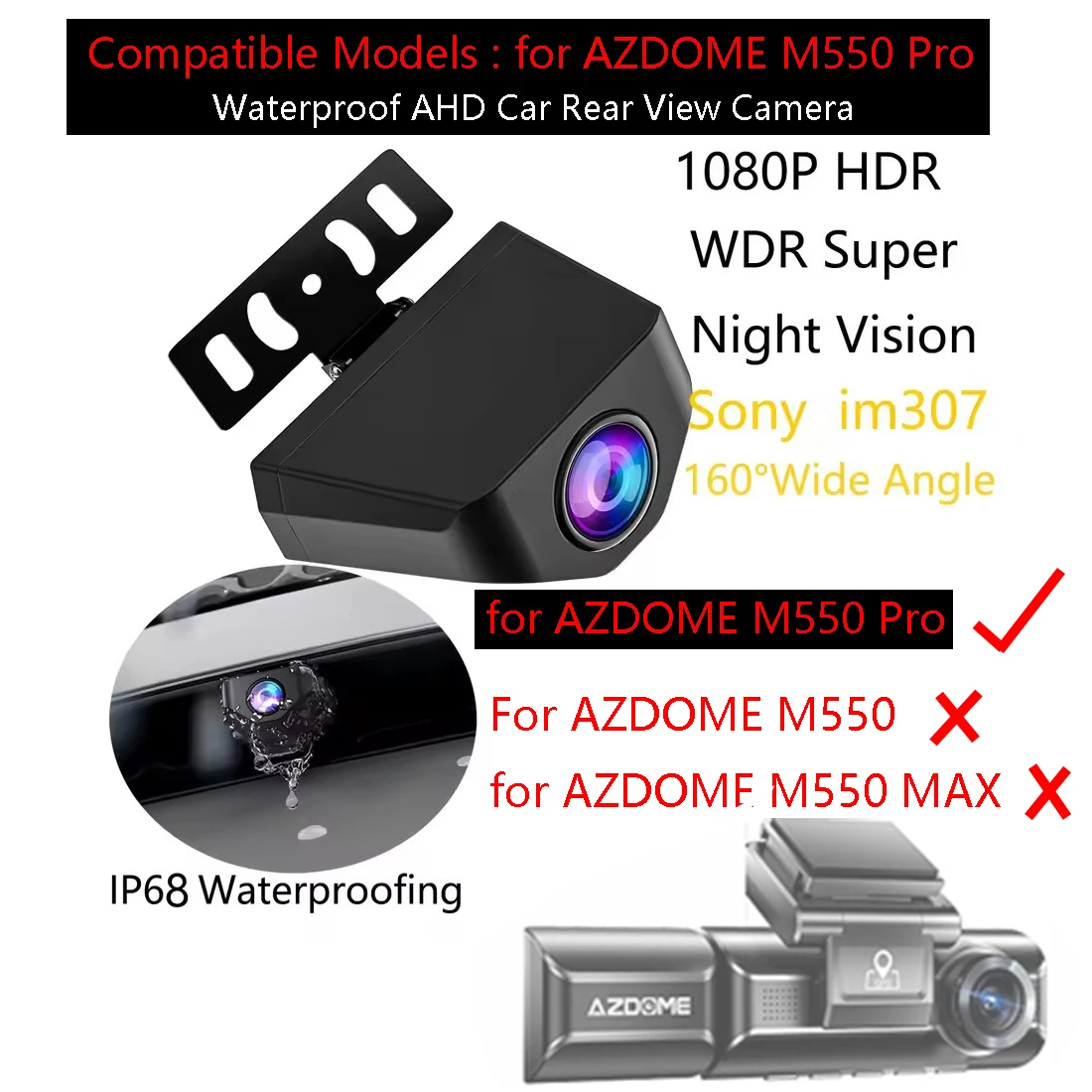 azdome-m550-pro-ダッシュカム-アップグレード版-wdr-リアカメラ-sony-1080p-hd-防水-ahd-車載リアビューカメラ-m550-m550-max-は対応しません