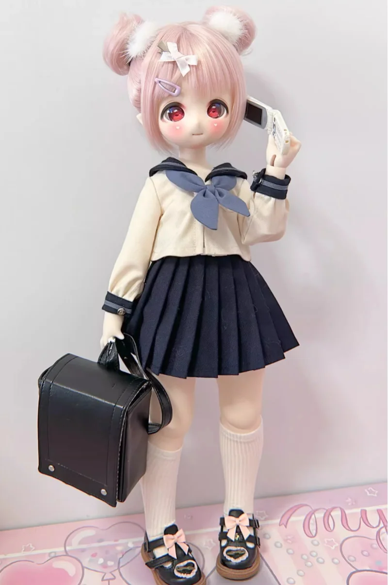 bjd Doll Bag fits into 1/4 size MDD matte elementary school uniform bag backpack doll accessories