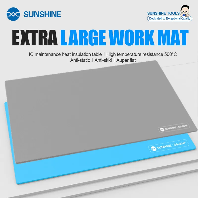 

SUNSHINE SS-004F Large Silicone Soldering Mat Anti-Static Heat-Insulation Working Pad BGA Soldering Station Welding Repair Tools