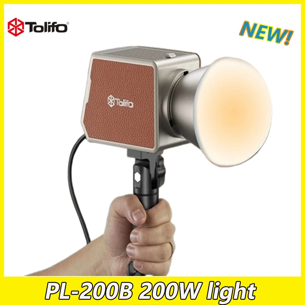 TOLIFO PL-200B 200W LED Video Light Portable COB Continuous Lighting for Vlog Video Photography Shoot