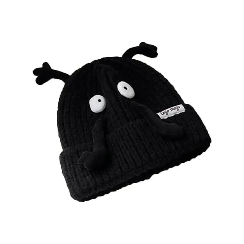 

652F Funny Cartoon Beanie Hat Adult Novelty Eyes Skull Hat Festival Holiday Cap