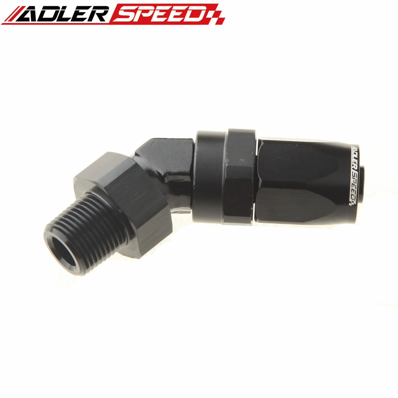 

Swivel Hose End Fitting Adaptor -8AN AN8 To 1/2" NPT 45 Degree Aluminum Black