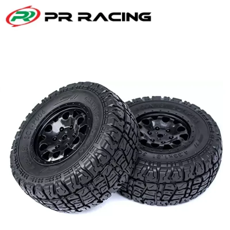 2 Chiếc PR Đua SCT-P006 1/10 Khóa Học Ngắn Xe Tải 0 ° Lệch Lốp Xe Có Lớp Xốp Chèn Đen Vành Bánh 12mm Hex AE Losi Chém ARRMA