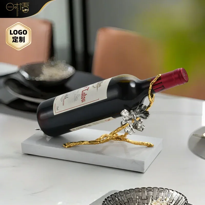 Creative Wine Rack Bottle Shelf Modern Living Room Grape Marble Display Stand Household Wine Cabinet Ornament for Home Decor