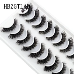 New 10 pairs 3d faux mink false eyelashes natural long messy fake eyelashes crisscross makeup lashes extension fluffy eye lashes