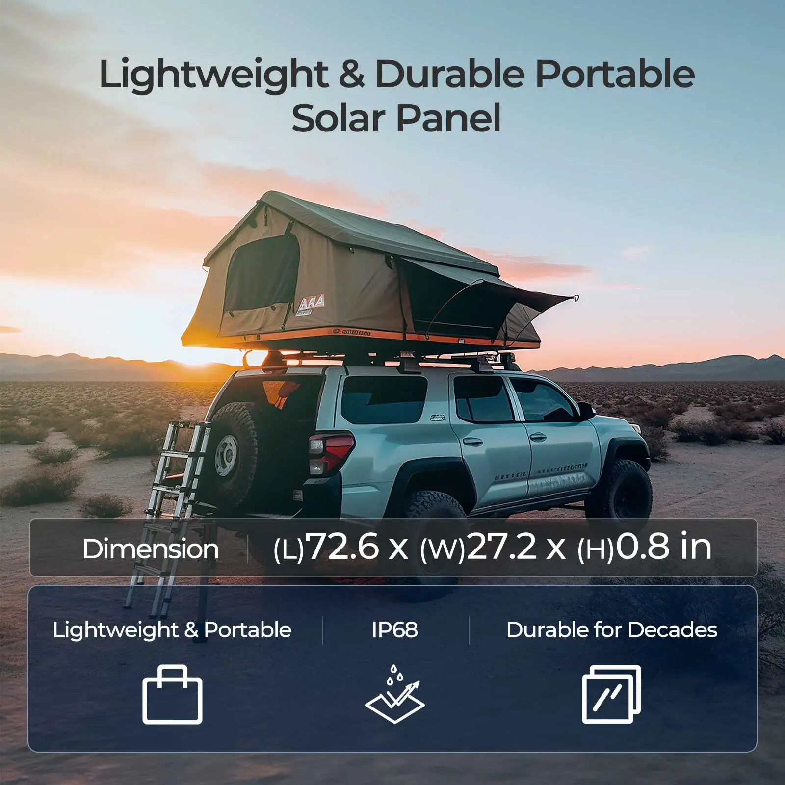 Renogy 220W Foldable Solar Panel Suitcase, Portable 23% High-Efficiency, IP67 Waterproof for RV Camping Power Station