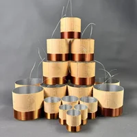 1 Uds 3/4/5/6, 5/8/10/12/15/18 pulgadas 19,5mm ~ 100mm bobina de voz de graves altavoz de 2 capas accesorios de reparación de bobina de voz de aluminio blanco