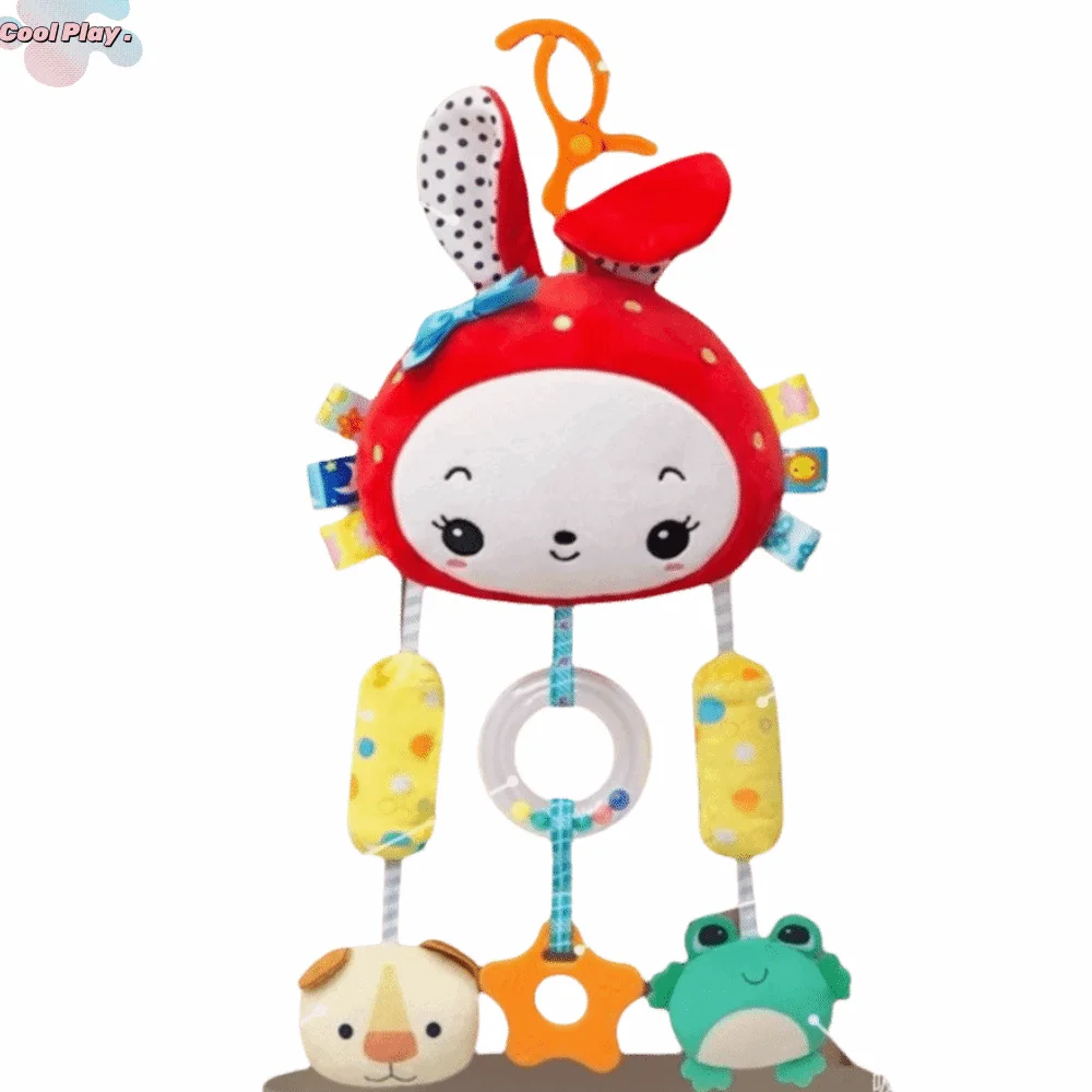 Design bonito chocalho do bebê brinquedos agarrar capacidade treinamento sino brinquedos carrinho pendurado brinquedos material de pelúcia animal de pelúcia