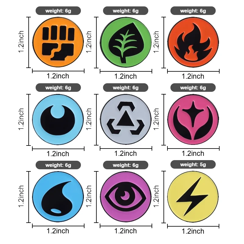 2-12 Stück/Set Anime-Spiel TCG Magic Energy Types Abzeichen Emaille-Pins Pop Rock Band Anime Turbo Granny Cat Maomao Brosche Schmuck Geschenke – Detail 10