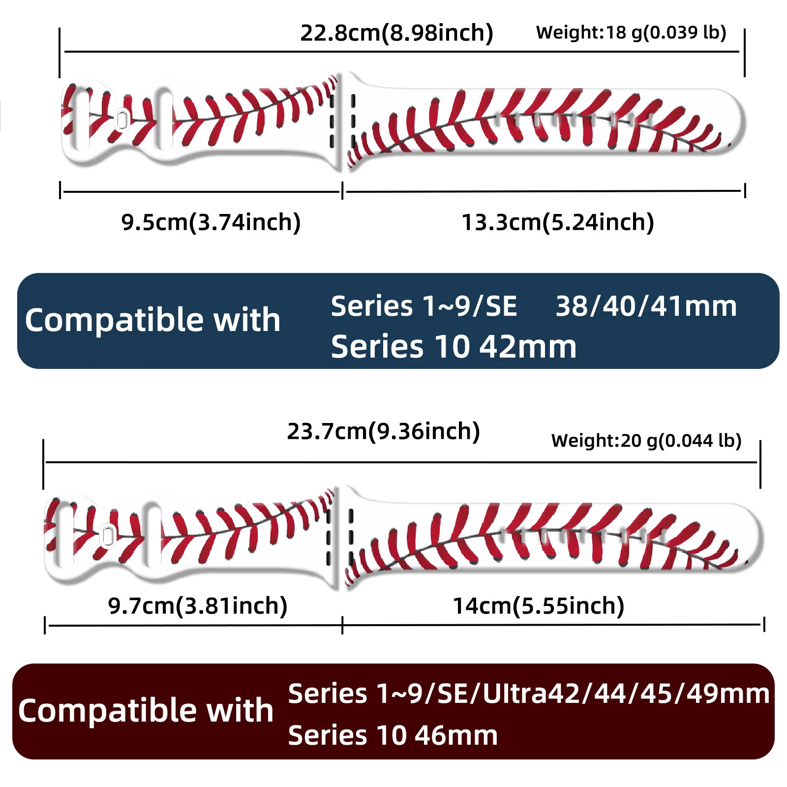 Pasek do Apple Watch z nadrukiem rugby, silikonowy, wymienny, bransoletka do iWatch 46mm 44mm 42mm 41mm